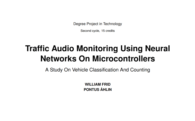 Picture showing the project Traffic Audio Monitoring Using Neural Networks On Microcontrollers